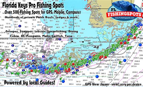 Maps with fishing spots, reports and marine charts.